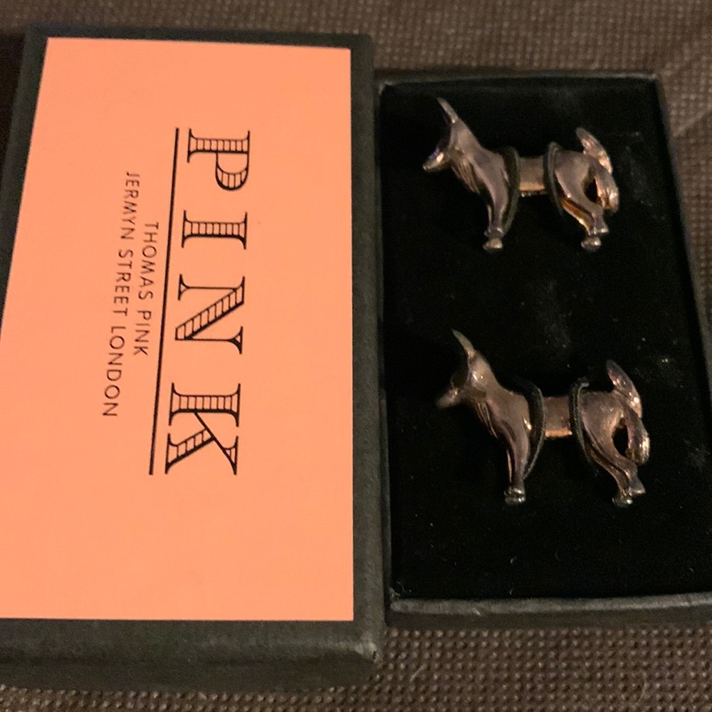 Thomas Pink Silver Fox Cufflinks